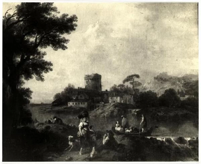 Paesaggio con figure e rocca. Isola Bella - Villa Borromeo 1